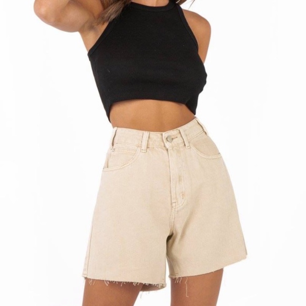 Dissh Old School Beige Denim Shorts
